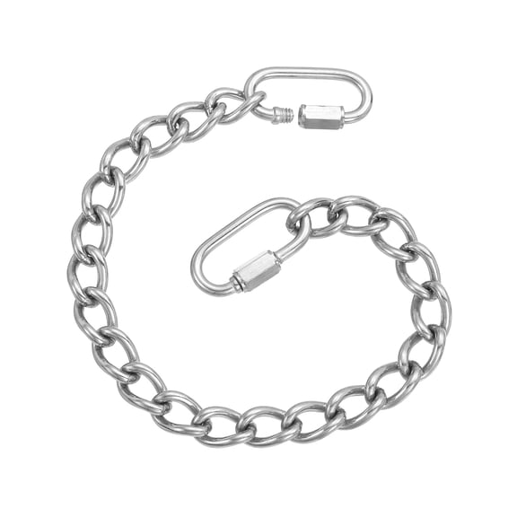 Uxcell Gate Chain Lock, (11.9Inch, Silver) (1 Pcs)304 Stainless Steel Hanging Chain Lock for Stall Barn/Cabinet/Fence/Hammock/Pet Cages