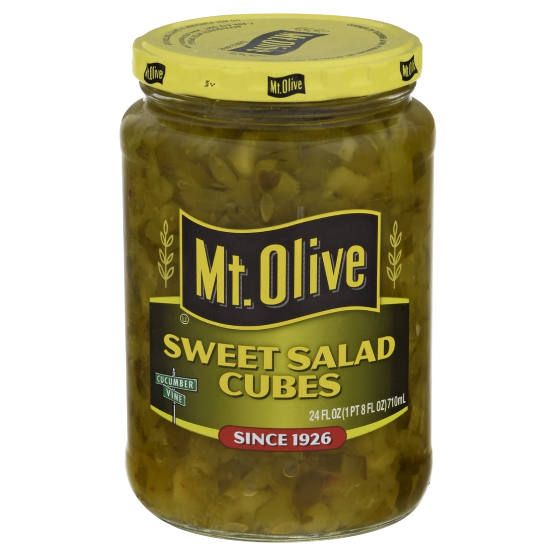 (3 pack) Mt. Olive Sweet Salad Cubes , 24 fl oz jar