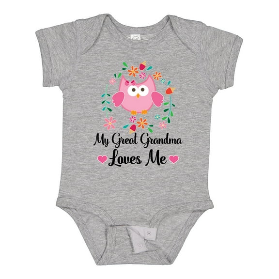 Inktastic My Great Grandma Loves Me Owl Girls Baby Bodysuit