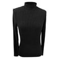 thumbnail image 4 of FYDUU Women's T Shirt Fall Tops Womens Long Sleeve T Shirts Turtle Neck Stretchy Slim Fitted Knit Shirts Lightweight Sweater Basic Layering Top Trendy Going Out Shirts, 4 of 5