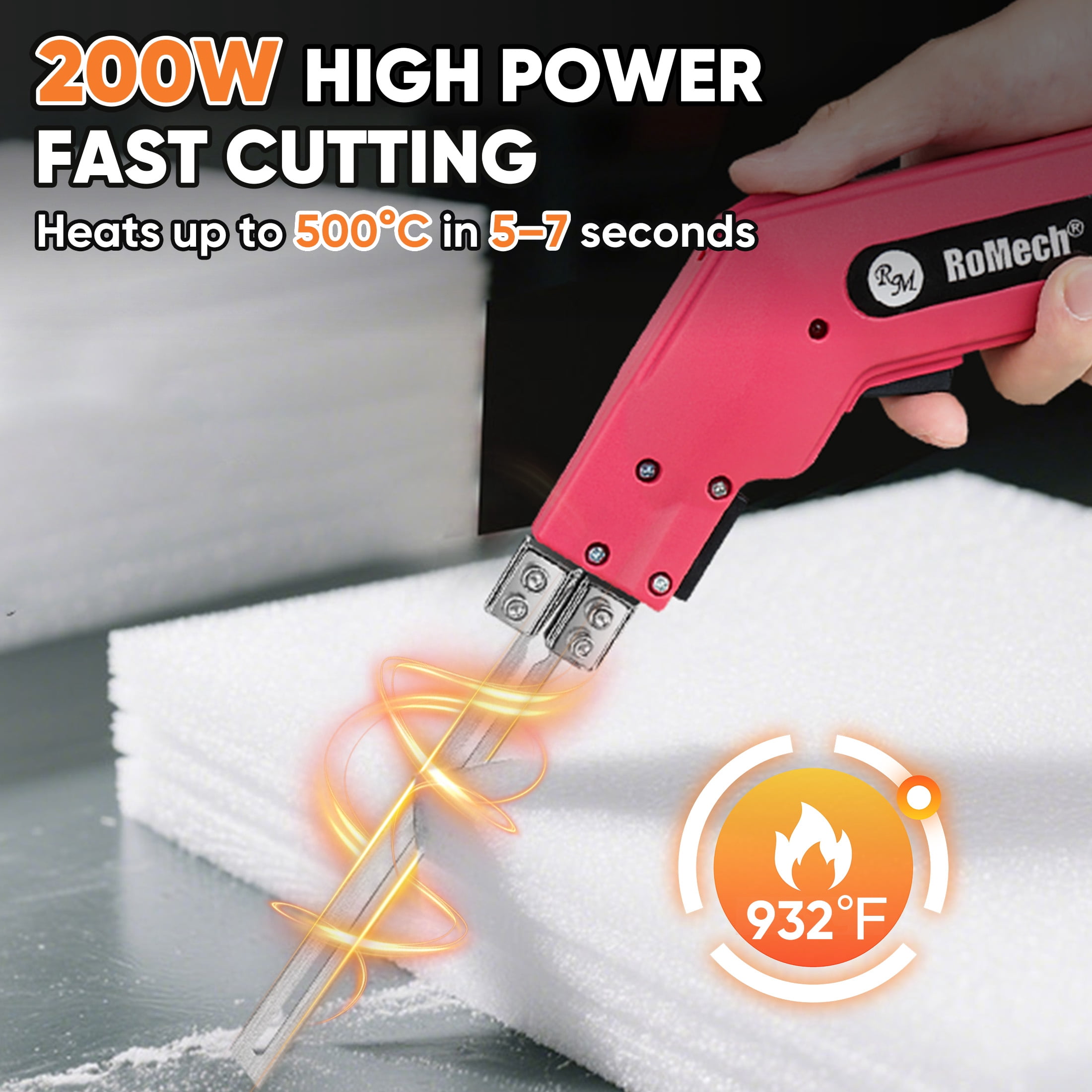 RoMech 200W Hot Knife Foam Cutter Kit with Blades and Carry Case for EPS/XPS