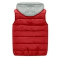 thumbnail image 5 of Dresfit Puffer Vest for Men Hooded Zip Up Quilted Jacket Cotton Solid Color Plus Size Winter Waistcoat Sleeveless Big and Tall Padded Outerwear with Hood Deep Red L, 5 of 8