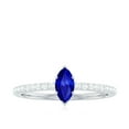 thumbnail image 4 of Rosec Jewels Certified Lab Grown Blue Sapphire Promise Ring for Women - 4X8 mm Marquise Shape - Blue Sapphire Diamond Ring, 925 Sterling Silver, US 11.00, 4 of 7