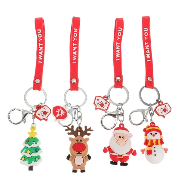 KAKOWELY 4 llaveros navideños con forma de llave, preciosos adornos para llaves.