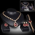 thumbnail image 2 of OPOLSKI Women Formal Party Waterdrop Cubic Zirconia Necklace Earrings Bracelet Ring US6-9, 2 of 8
