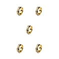 thumbnail image 1 of QualitChoice Ring Roman Numerals Jewelry Fashion Carbon Wedding Charm Couple Inlay Polished Rings Simple Personality Golden Golden 8# 5Set, 1 of 6