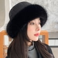 thumbnail image 2 of SikaFu Autumn And Winter Hat Girl Solid Color Hair Along The Thickened Warming Large Eaves And Ear Protecting The Cold And Cold Face, The Face Of The Small Mongolian Hat, 2 of 6