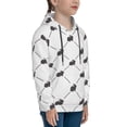 thumbnail image 3 of Fotbe Black Rabbit Pattern Youth Pullover Hooded Sweatshirt, Boys Hoodie, Kangaroo Pocket Hoodie for Kids Girls -Small, 3 of 6