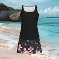 thumbnail image 4 of Xdegoge Swimsuits for Women Scoop Neck Skirted Tankini Sets Two Piece Bathing Suits Smooth Botanical Leaf Print Slit Detail Tummy Control Modest Cruise, 4 of 5
