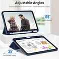 thumbnail image 4 of KOMI for iPad 10th Generation Case 2022 with Pencil Holder, iPad 10.9 Inch Case [Support Touch ID] Flexible TPU Back Shell Smart Trifold Stand Protective Cover, Auto Wake/Sleep, 4 of 5