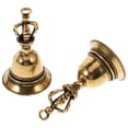 thumbnail image 1 of MasteelfCA 2Pcs Brass Bell Statues Copper Hand Bells Retro Bell Figurines Keychain Pendants, 1 of 7