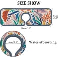 thumbnail image 4 of SKYSONIC Faucet Absorbent Mat 3 Pcs Tropical Leaves Pattern Kitchen Faucet Splash Catcher Washable Counter Drying Pads Behind Faucet for Kitchen Bathroom, 4 of 7