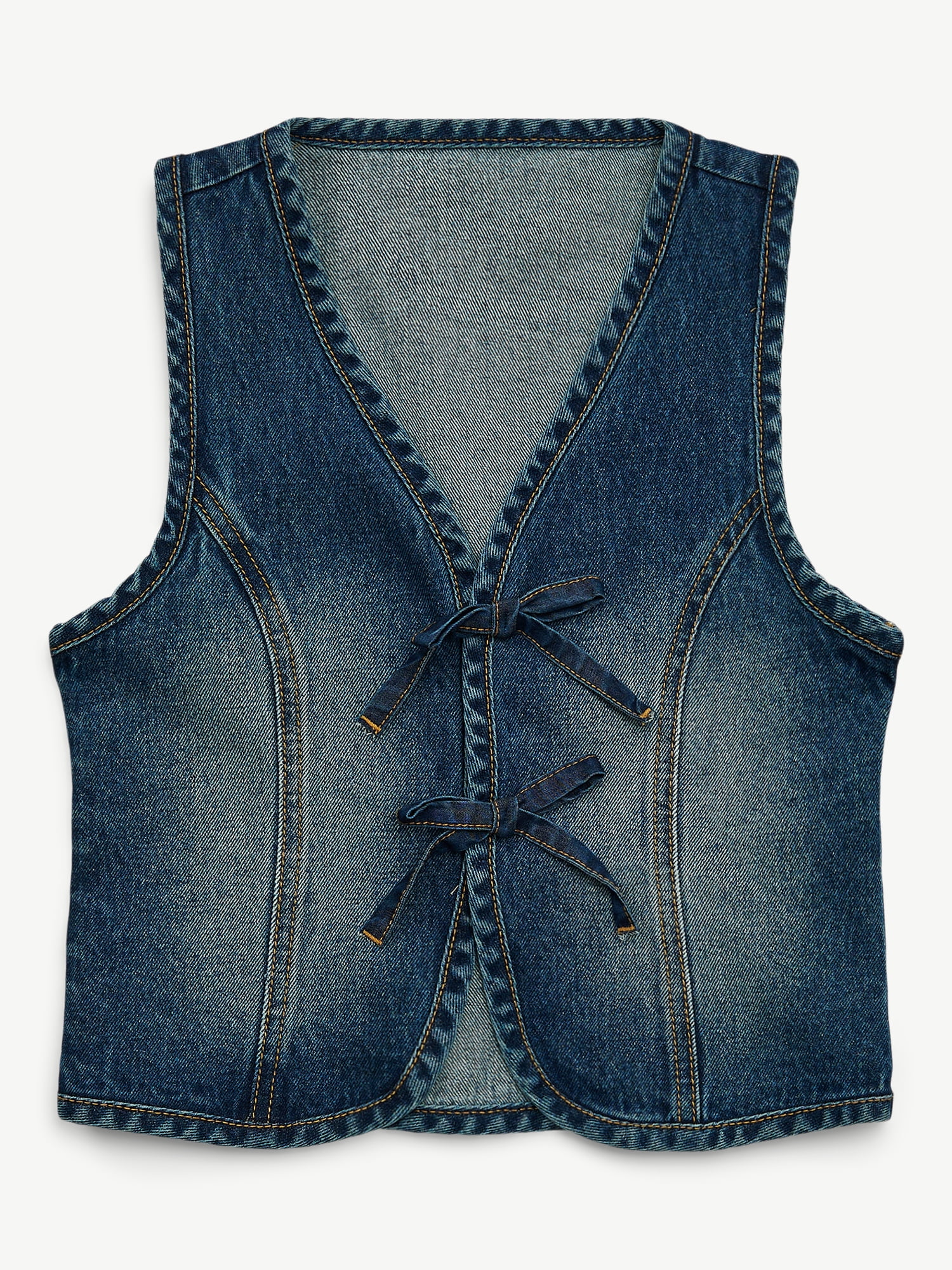 Justice Girls Bow Denim Vest, Sizes XS - XLP