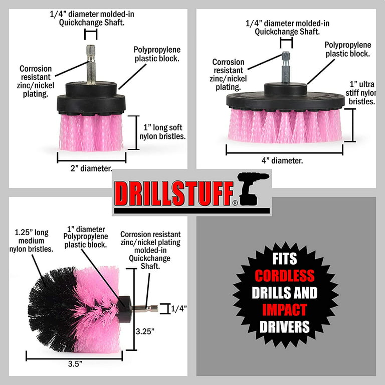 Drillstuff Oven Cleaning Brush, Sink, Concrete, Masonry Brush, Patio, Deck, Garden Scrub Brushes, Tile & Grout Cleaner