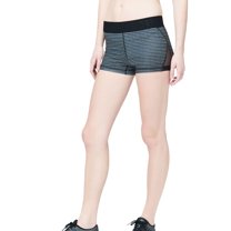 Aeropostale Womens Volleyball Stripe Athletic Compression Shorts, Black, Juniors, Large
