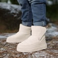 thumbnail image 2 of BOBOGOJP Girls Boys Boots Kids Winter Ankle Fleece Lined Warm Snow Shoes Kid Short Boots for Little Kid/Big Kid Beige for Size 9, 2 of 9