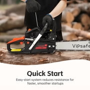 Vipsafe 58cc Gas Chainsaw 20 inch Bar, 2-Cycle Engine, Anti-Vibration, Chain Brake, for Tree Cutting & Wood Trimming