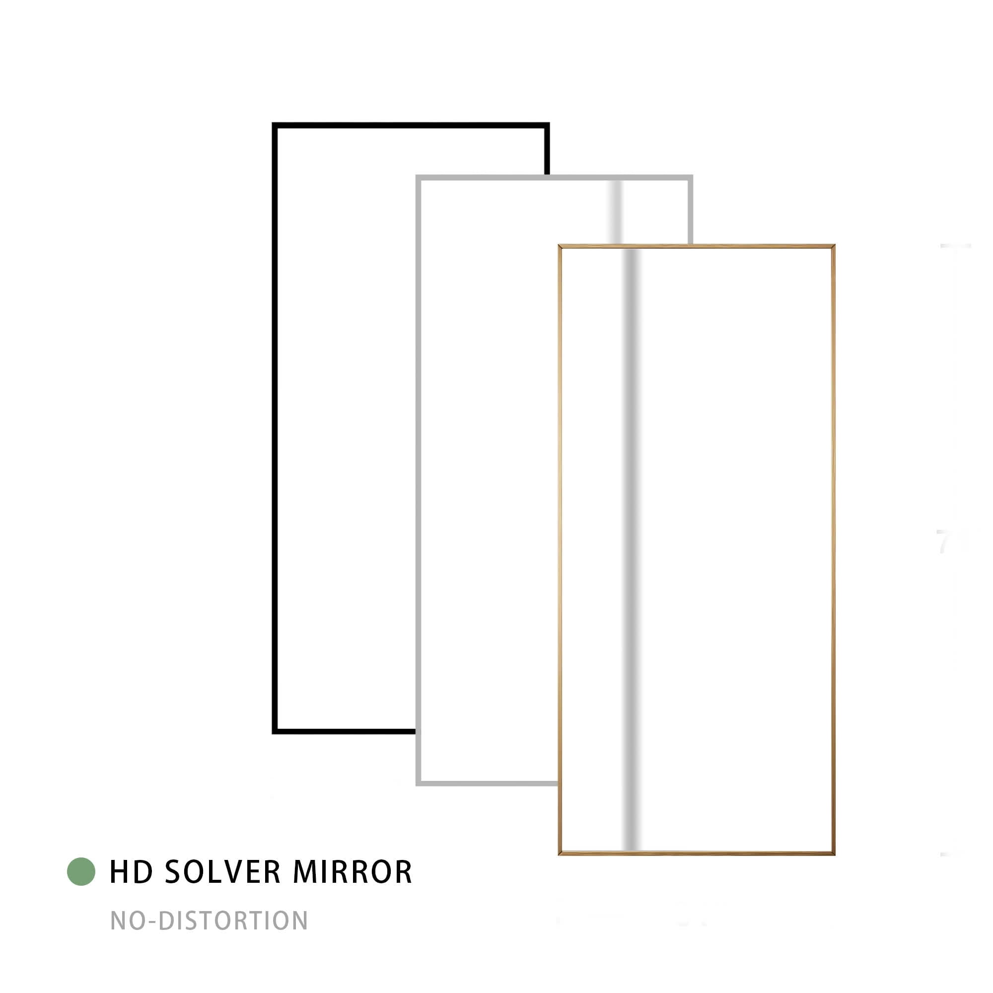 MAYEERTY 71x28x1 Inch Black Thin Edge Aluminum Right Angle Rectangular Full Length Mirror with Stand for Bedroom