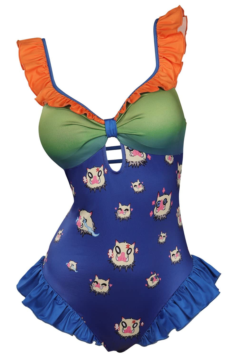 Gonriya Demon Slayer Inosuke Swimsuit for Women, Anime Bathing Suit