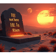 thumbnail image 4 of Easter Themed Sunset Landscape Banner with He not here HE Is Risen Text, Party Background Backdrop Decors for Easter Celebrations Church Events Religious Gatherings Photography Sessions, 4 of 8