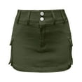 thumbnail image 4 of Letdown Women Cargo Skirt Denim Mini Low Waist Y2K Jean Skirts with Bodycon Flap Pockets Button Zipper Trendy Short Bottom, 4 of 5