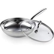 Cook N Home Pots and Pans Stainless Steel, 8-Piece Induction Pot Kitchen Cookware Set, Silver, Oven Safe