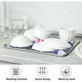 thumbnail image 7 of Pansy Floral Dish Drying Mat for Kitchen Counter, Ultra Absorbent Reversible Microfiber Dishes Drying Rack Pad Heat-resistant Mats 18x24in, 7 of 7