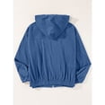 thumbnail image 4 of Women's Corduroy Hooded Long Sleeve Jacket Solid Color Loose Comfortable Casual Outerwear Blue M, 4 of 4