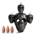 thumbnail image 3 of Candle Light Halloween Party Scary LED Candlestick Light Flameless Plastic Decoration Lamp  Dark Gold, 3 of 8