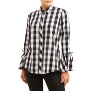 Women's Woven Ruffle Sleeve Shirt