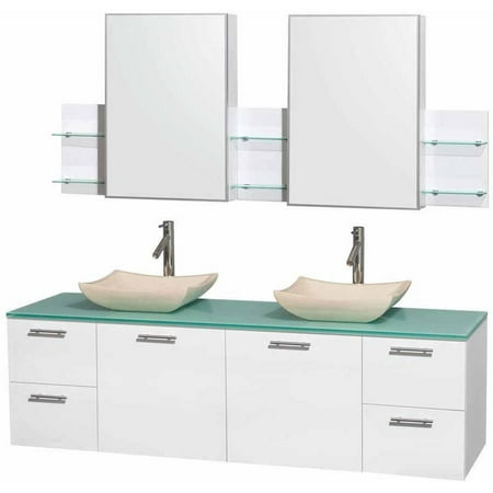 Wyndham Collection Amare 72 Double Bathroom Vanity In Glossy
