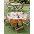 thumbnail image 3 of Outdoor Tablecloth with Umbrella Hole and Zipper, Orange Fall Round Table Cloth 54 Inch Waterproof Tablecloth, Vintage Maple Leaf Pumpkins Thanksgiving Picnic Table Cover for Patio Camping, 3 of 7