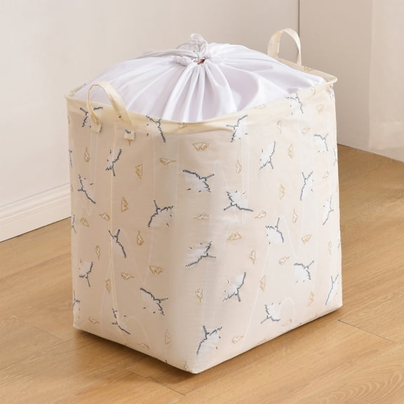 Foldable Laundry Storage Basket,Large Capacity Clothes Organizer with Drawstring Closure,Dirty Clothes Basket,Household Storage Box for Quilts,Bedding,Clothes,and Towels,Space-Saving