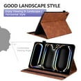 thumbnail image 4 of TECH CIRCLE Case for iPad Air 11 2024/iPad Air 4th 5th Gen,iPad Pro 11 inch PU Leather Folio Stand Case Auto Sleep Wake Elastic Band Pocket Smart Classic Shockproof Protective Wallet Case,Brown, 4 of 7