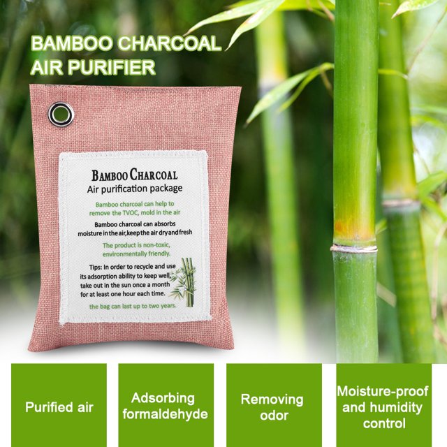 Bolsa desodorante para automóvil, 8 colores, purificador de aire de carbón de bambú, purificador de aire construido para durar