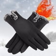 thumbnail image 3 of Guantes de invierno para mujer con la táctil, forro cálido a prueba con dedos para enviar de para niñas, mujeres, - NEGRO Sunnimix Guantes de invierno para mujer, 3 of 7
