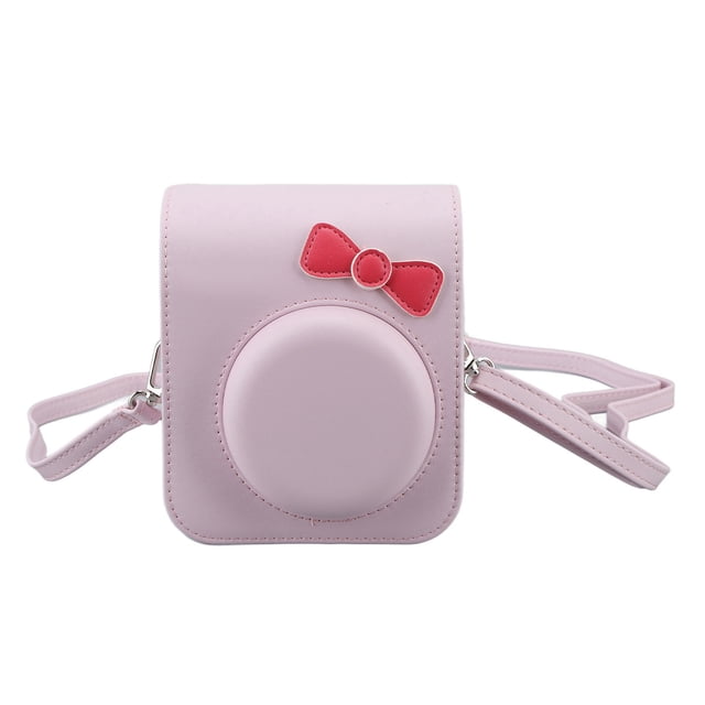 Estuche protector para cámara, portátil, con lazo, funda de almacenamiento, bolsa de transporte con correa de hombro ajustable para Fujifilm Mini 12, color rosa