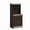 Black, Gray, variant on 54 x 15.75 x 23.62 in. Open Shelves, 1-Drawer & Bottom Enclosed Storage Kitchen Cabinet, Grey & Oak
