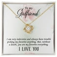 thumbnail image 3 of To My Girlfriend I Am Very Indecisive Infinity Knot Necklace Message Card, 3 of 17