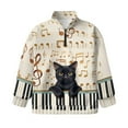 thumbnail image 4 of Uourmeti Music Note Black Cat Quarter Zip Up Sweatshirts for Girls Teens Half Zipper Pullover Sweatshirts Soft Lightweight Comfy Casual Fall Winter Size 9-10, 4 of 7