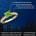 thumbnail image 2 of Gem Stone King 10K Two Tone Gold Green Peridot Engagement Ring for Women | 0.73 Cttw | Princess 5MM | Gemstone August Birthstone | Size 6, 2 of 6