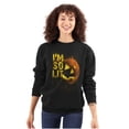 thumbnail image 3 of I'm So Lit Jack O Lantern Halloween Unisex Plus Fleece Graphic Sweatshirt Brisco Brands 2X, 3 of 5