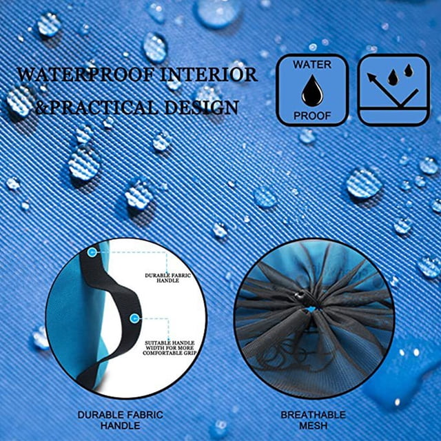 serony Sac de Rangement pour Tuyau d'Arrosage de Véhicule Récréatif Intérieur Extérieur Pochette à Cordon Camping Randonnée Voyage Organisateur de Cargaison Noir