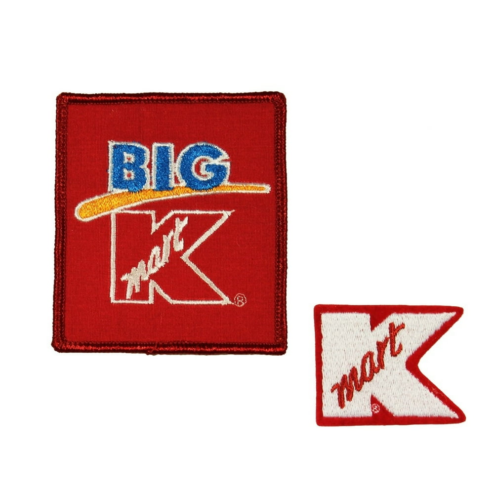Set of 2 Kmart Badge Patches Uniform Employee Tag Embroidered Sew On