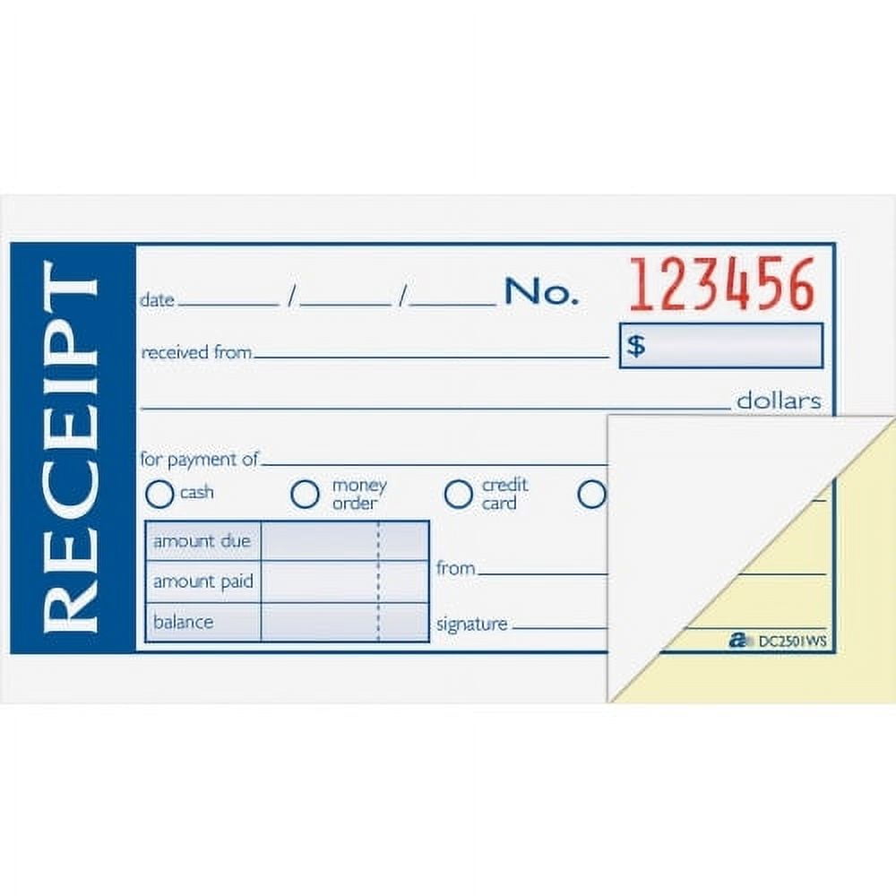 Adams Money/rent Receipt Books 50 Sheet(s) - 2 Part - 2 3/4" x 5 3/8" Sheet Size - White, Canary - 1 Each
