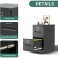 thumbnail image 4 of 2 Drawer Vertical File Cabinet Home Office Metal Filing Cabinet, D17.7 Locking File Cabinets with Keys, Anti-Tilt Design, Steel Drawer Cabinet for A4/Legal/Letter,Need Assemble (Black), 4 of 13