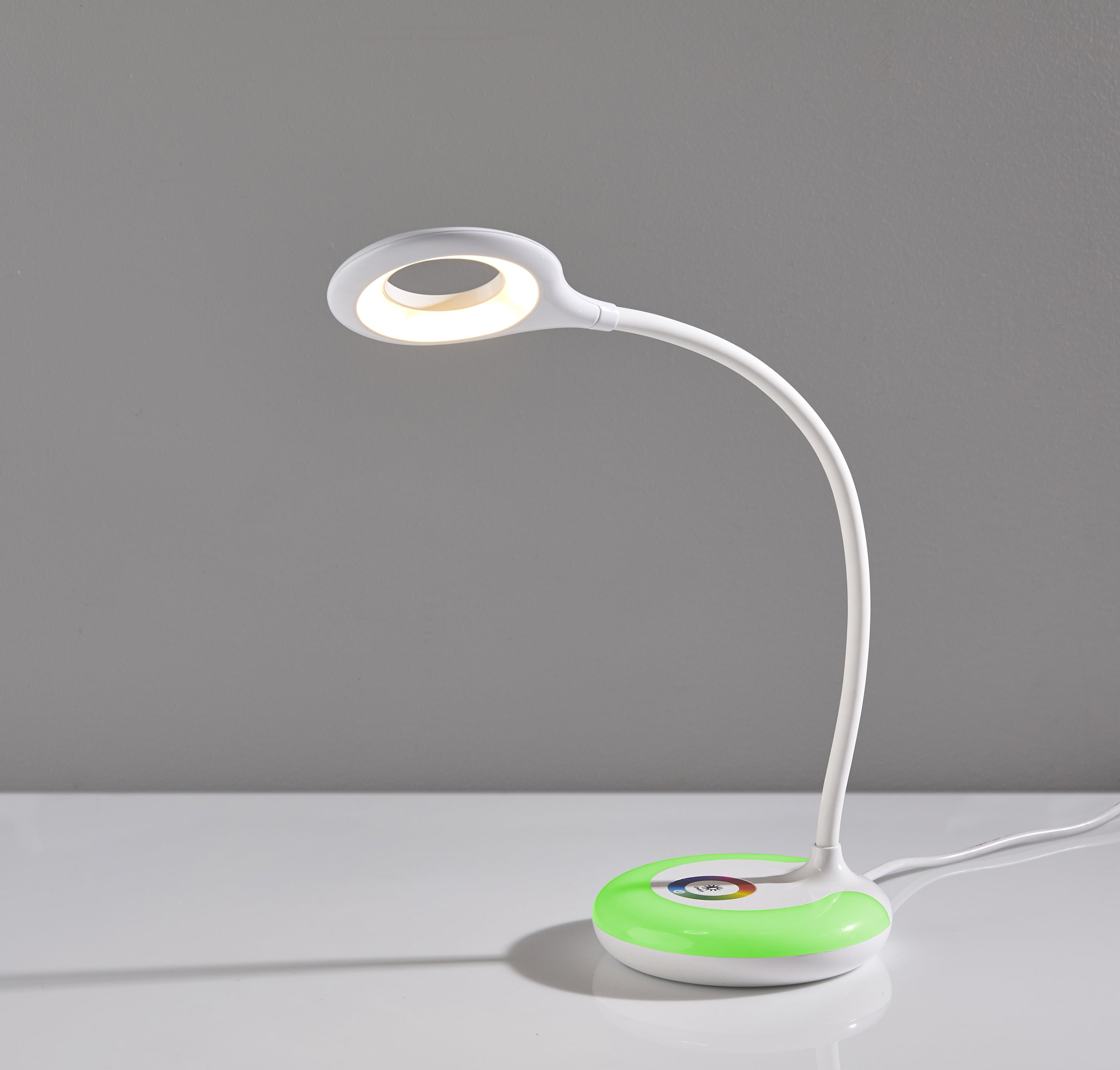 Mainstays 20-Inch Adjustable LED Desk Lamp With USB Port, White