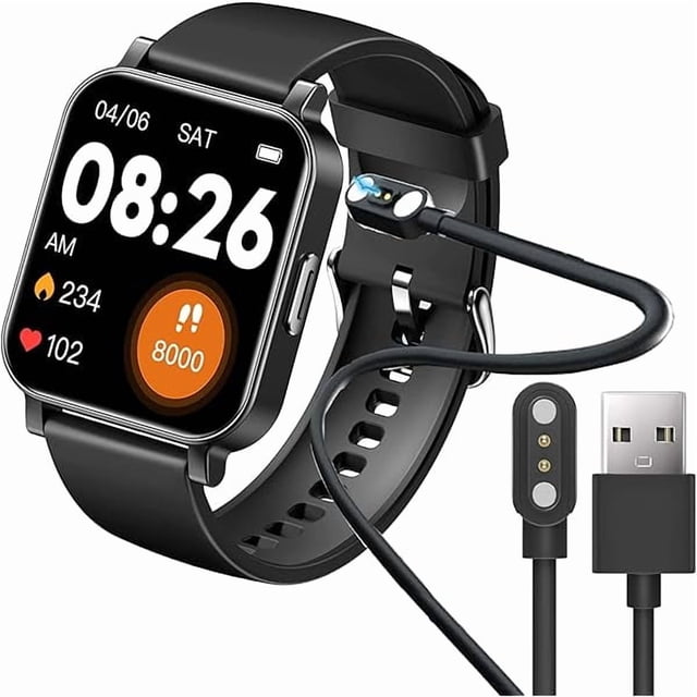 xixishop Compatible with Tykoit Smartwatch Charger, Replacement Magnetic USB Charging Cable Compatible with Tykoit Smartwatch 1.4/Oraimo Smart Watch Tempo S2 1.4/Eurans Smart Watch (Black)