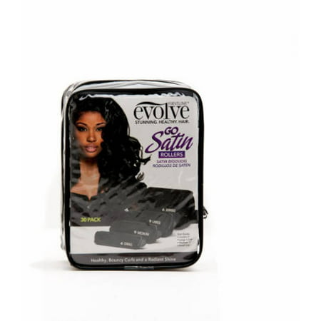 Evolve Go Satin Satin-Covered Rollers, 30 pc (Best Hot Rollers For Fine Straight Hair)