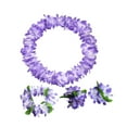 thumbnail image 4 of Guirnalda de flores artificiales para fiestas temáticas hawaianas, conjunto de leis hawaianos Violeta, 4 of 9